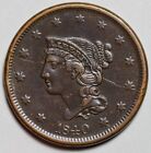 1840 Braided Hair Liberty Head Large Cent - US 1c Copper Penny Coin - L45