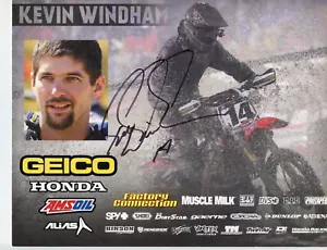KEVIN WINDHAM#14 SIGNED PHOTO CARD, RICKY CARMICHAEL, JEREMY MCGRATH, - Picture 1 of 1