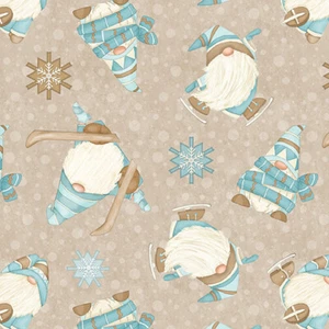 Henry Glass Fabric ~I Love Sn' Gnomies -(F9641-33) Beige ~ Per half Yard - Picture 1 of 1