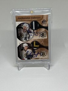 2005 SP Game Used Authentic Fabrics Dual Joe Thornton Patrice Bergeron /10!!