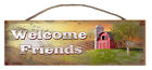 Welcome Friends Rustic Wall Sign Plaque Gifts Ladies Home Farming Farm Sunrise