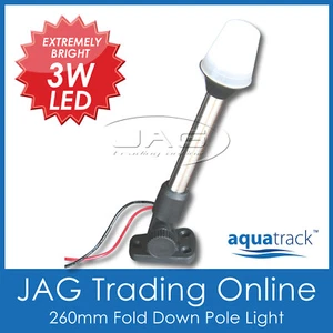 12V 3W LED Stainless Steel Stern/Anchor Boat Navigation Light FOLD DOWN SS - Bild 1 von 1
