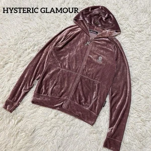 Hysteric Glamour Velour Zip Hoodie Skull Rhinestones Y2K Used - Picture 1 of 15