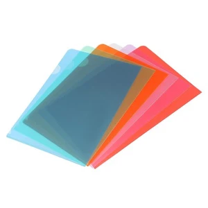 12 Pack L Type Folder A5 Size Clear Project Pockets Plastic Folders Multicolor - Picture 1 of 6