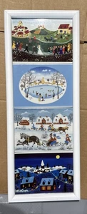 Four Villeroy And Boch Vilbo Card Porcelain Tiles Winter Art - Picture 1 of 19