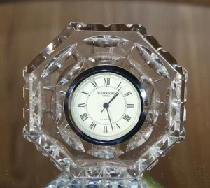 Waterford Crystal 3" Octagonal Desk Table Clock Paperweight Vintage NOT TESTED ! - Picture 1 of 12