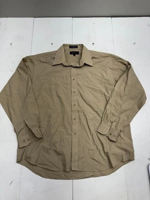 Camisa social masculina Marquis marrom sólida manga longa com botões tamanho XL - Imagem 1 de 4