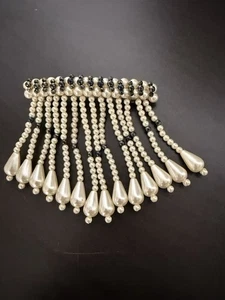 Vintage 80’s -90’s Hair Clip Barrette With Dangling Faux Pearls - Bild 1 von 6