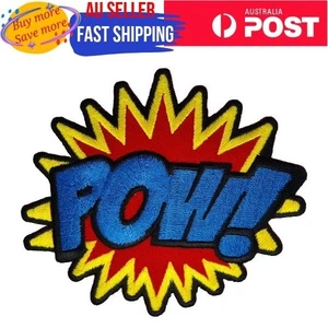 POW! Iron on Patch Bubble Blue Pow Message Chat Super Emotion 10×8.7×0.1cm(4.3g) - Picture 1 of 4