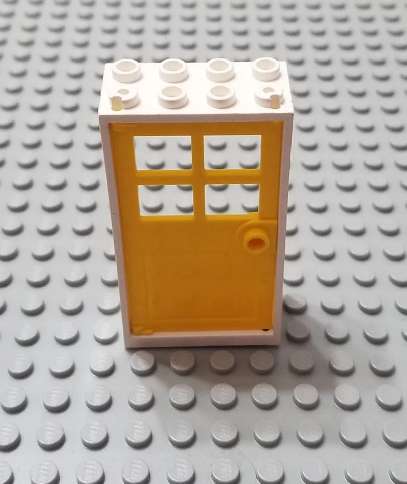 LEGO White 2x4x6 City Frame with Yellow 4 Pane Window Door Piece - Image 1 of 1