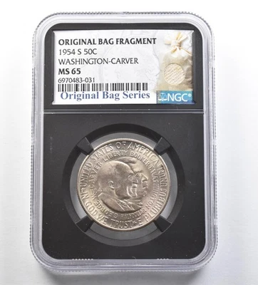 1954-S Washington-Carver Half Dollar Original Bag Fragment MS65 NGC *7200 - Image 1 of 3