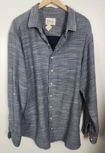 True Nation Men's Sz. 2XLT Blue & White Flannel Button Up Long Sleeve Shirt - Picture 1 of 5