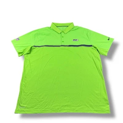 Nike NFL On-Field Seattle Seahawks Verde Brillante Dri-Fit Polo Para Hombres 2XL COMO NUEVO Foto 1 de 4
