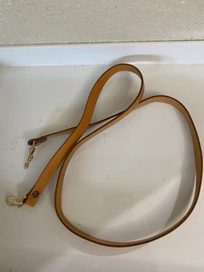 VINTAGE NEW BROWN LEATHER 47” STRAP CLIP EACH END CRAFTS PURSE SHOULDER BAG - Picture 1 of 3