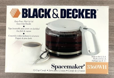 NUEVO Black & Decker 3360WH Spacemaker 12 tazas cafetera jarra vintage blanca Foto 1 de 4