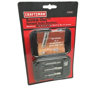 Craftsman 3 Piece Screw-Out Damaged Screw Removers w/ case 6-14 Screws 952154 - Bild 1 von 3