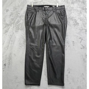 NEW Torrid Pants Womens 16R Black Perfect Skinny Faux Leather Mid Rise Stretch - Picture 1 of 12
