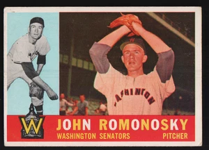 1960 Topps Baseball #87 - John Romonosky - Washington Senators  60-054 - Picture 1 of 2