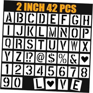 42 PCS Letter Stencils Interlocking Craft Stencils Kit, Reusable Plastic 2 Inch - Picture 1 of 8