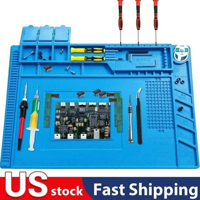Phone Repair Silicone Pad Magnetic Work Mat Heat Insulation Soldering Iron Plat - Image 1 of 4