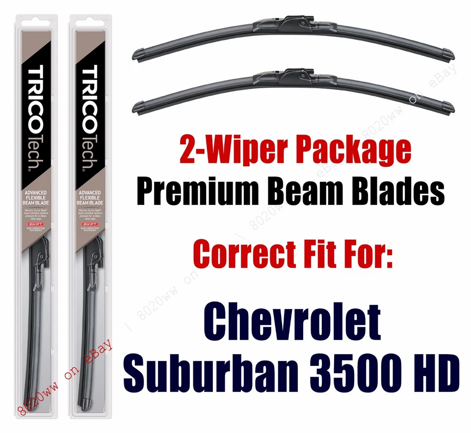 Wipers 2 件装 Beam Wiper 刀片适合 2016+ 雪佛兰 Suburban 3500 HD 19220x2 — 第 1/1 张图片