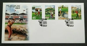 1995 New Zealand Sports Games Golf 4v Stamps FDC - Picture 1 of 3
