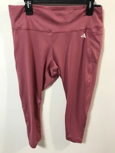 adidas Women's Plus Size 4X Pink Strata Optime Stash Pocket 7/8 Training Legging - Picture 1 of 7