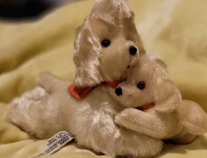 Vintage Amico Import Japan  plush mama and baby poodles - Picture 1 of 6