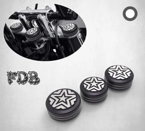 Fit H-D DYNA Moving Star Contrast Cut Upper Fork Stem Covers - Picture 1 of 8