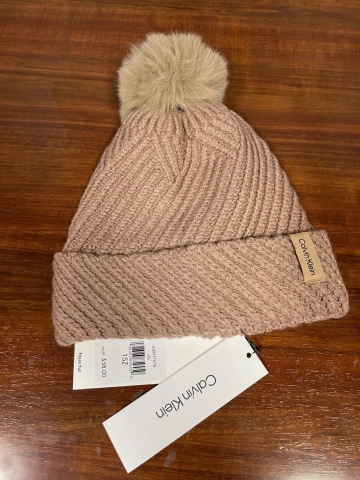 Calvin Klein Marrón Tobogán Imitación Piel Marrón con Pelota de Piel en la Parte Superior Talla Única Foto 1 de 1