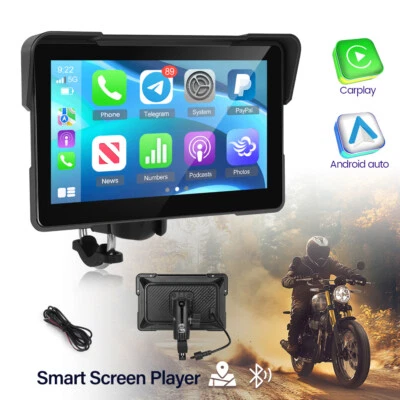 7" Wasserdicht Motorrad Apple CarPlay GPS Navi TouchScreen Navigator Autoradio - Bild 1 von 4