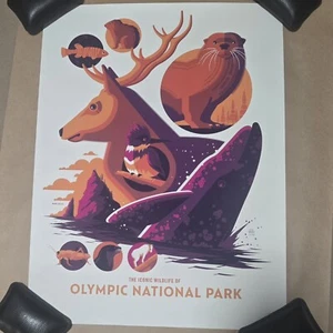 Iconic Wildlife of Olympic National Park Tom Whalen 18 x 24 S/N AP /31 - Picture 1 of 2