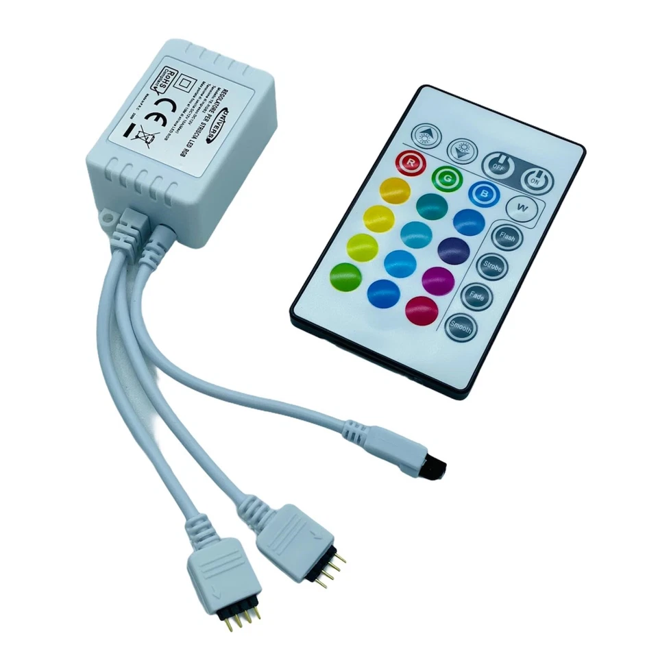 Centralina per strisce a led RGB 12V a 2 connettori Con Controller Telecomando   - Immagine 1 di 1
