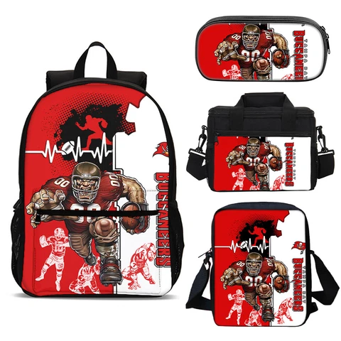 Tampa Bay Buccaneers School Backpack Shoulder Bag Lunch Bag Pen Case Crossbody Cover