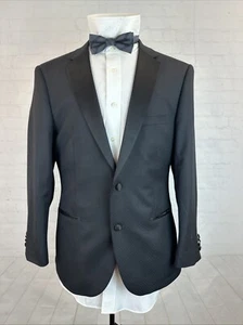Giovanni Bresciani Men’s Tuxedo Suit 42S 35X26 Black Slim Fit Silk Wool Formal - Picture 1 of 15