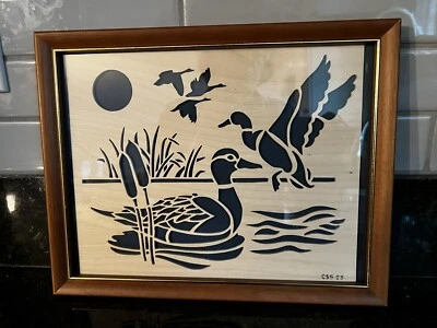 Plantilla de madera gansos cuadro enmarcado 8 x 11  Foto 1 de 4