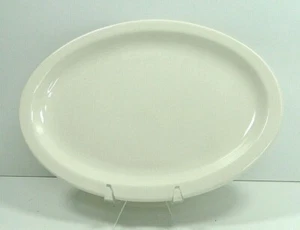 Oval Plate Restaurant Ware Vintage White Cream USA Oval Plate 10x7 - Picture 1 of 3