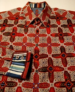 ROBERT GRAHAM Hemd mit Knopfleiste 100% Baumwolle (S) BESTICKT LIMITED EDITION - Bild 1 von 7