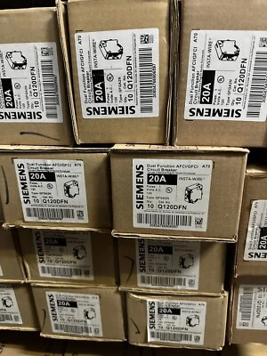 Q120DFN 10 PCS SIEMENS 1P 20A AFCI/GFCI DUAL-FUNCTION PLUG-ON CIRCUIT BREAKERS