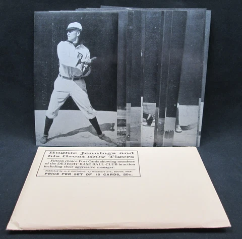 1907 Detroit Tigers REPRINT A.C. Dietsche Postcard Set of 15 Ty Cobb Crawford Cover