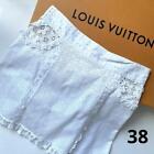 Louis Vuitton White Cotton Mini Skirt Size 15.7 inch Authentic