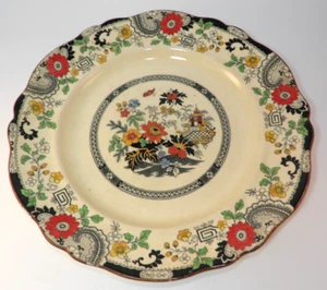 Vintage Coalport Kings Ware Canton 13" schwarzer Rand runde Platte 1930er sehr guter Zustand - Bild 1 von 9