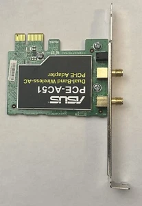 WIFI CARD ASUS PCE-AC51 DUAL BAND WIRELESS NETWORK ADAPTER - Afbeelding 1 van 3