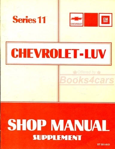 LIBRO ISUZU CHEVROLET LUV DIÉSEL TALLER MANUAL REPARACIÓN CAMIONETA CHEVY Foto 1 de 1