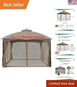 Weather-Resistant Mosquito Netting for 10' x 12' Gazebos - Four-Side Enclosure - Picture 1 of 8
