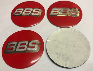 4x BBS Wheel Centre Sticker Brand New Center Cap Hub Stickers 65mm Red / Silver - Picture 1 of 3