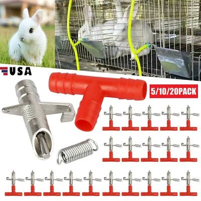 20 шт. поилка для сосков кроликов кормушки поилка поилка автоматический фонтан для воды хорьков домашних животных - Изображение 1 из 4