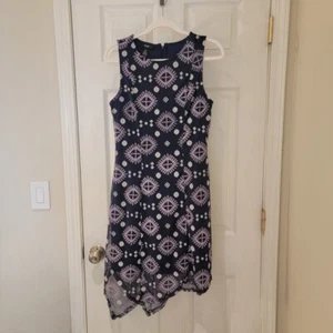 Alfani Dress Size 6P Blue Purple Embroidered Sleeveless Asymmetrical Airy Party - Picture 1 of 6