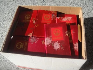 CHINA PRC 92 Silk Hardcover Stampbook,Nice Flower Design Silk with China Emblem - Picture 1 of 7