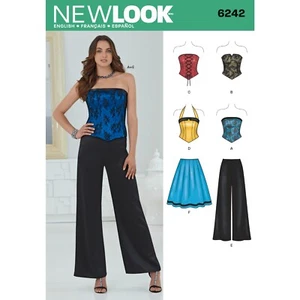 New Look SEWING PATTERN 6242 Misses' Corset Top,Trousers,Skirt 4-16 - Picture 1 of 5